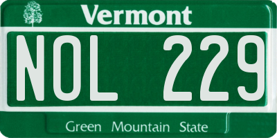 VT license plate NOL229