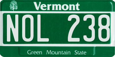 VT license plate NOL238