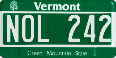 VT license plate NOL242