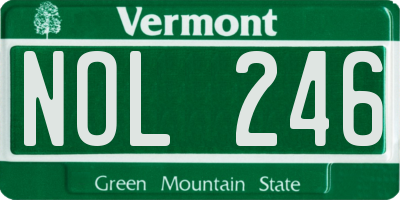 VT license plate NOL246