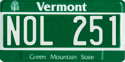 VT license plate NOL251