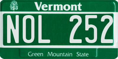 VT license plate NOL252