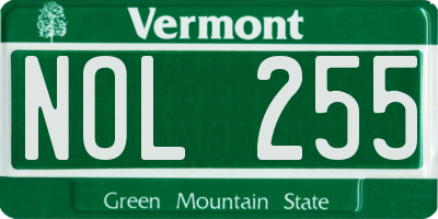 VT license plate NOL255