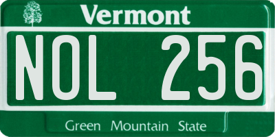 VT license plate NOL256