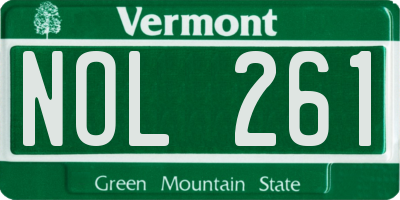 VT license plate NOL261