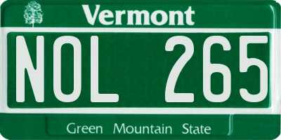VT license plate NOL265