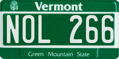 VT license plate NOL266