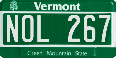 VT license plate NOL267