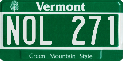 VT license plate NOL271