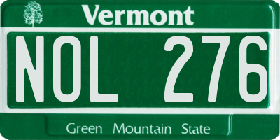 VT license plate NOL276