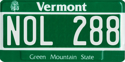 VT license plate NOL288