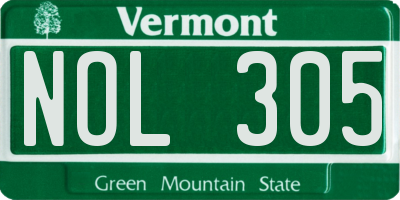VT license plate NOL305
