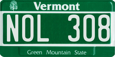 VT license plate NOL308