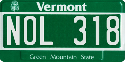 VT license plate NOL318