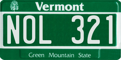 VT license plate NOL321