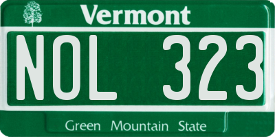 VT license plate NOL323