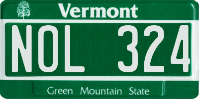 VT license plate NOL324