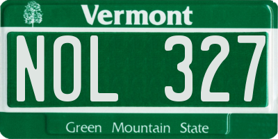 VT license plate NOL327