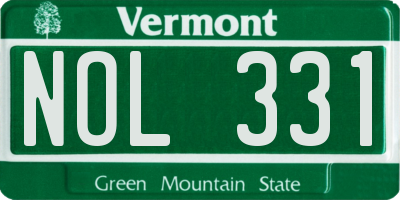 VT license plate NOL331