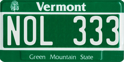 VT license plate NOL333