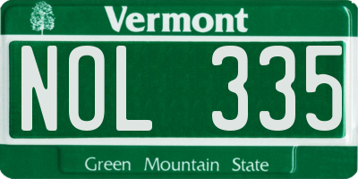 VT license plate NOL335