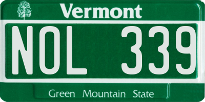 VT license plate NOL339