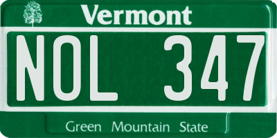 VT license plate NOL347