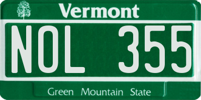 VT license plate NOL355