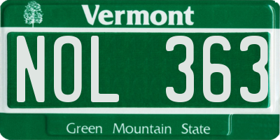 VT license plate NOL363