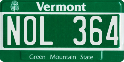 VT license plate NOL364