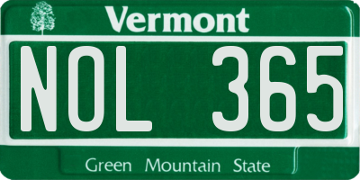 VT license plate NOL365