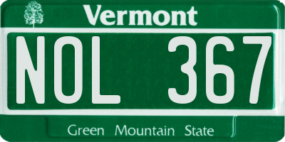 VT license plate NOL367