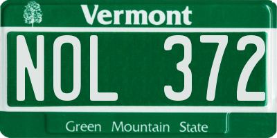 VT license plate NOL372