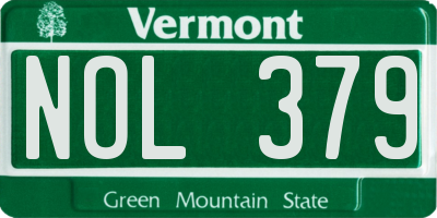 VT license plate NOL379