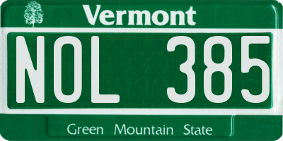 VT license plate NOL385