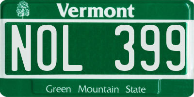 VT license plate NOL399