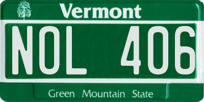 VT license plate NOL406
