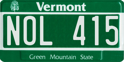 VT license plate NOL415