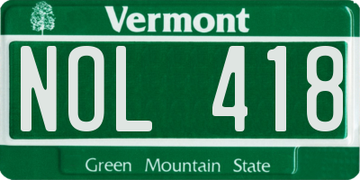 VT license plate NOL418