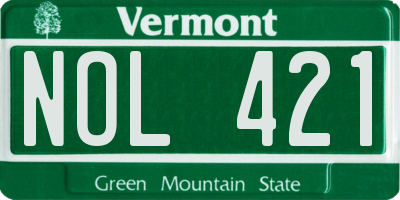 VT license plate NOL421