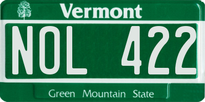 VT license plate NOL422