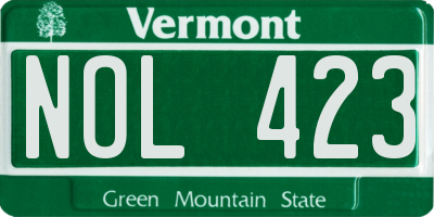 VT license plate NOL423