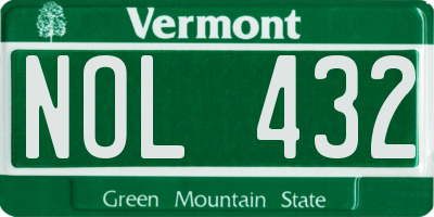 VT license plate NOL432