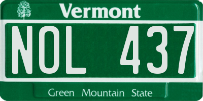 VT license plate NOL437