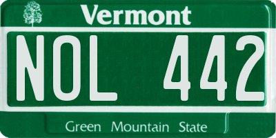 VT license plate NOL442