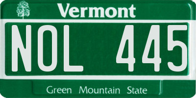 VT license plate NOL445
