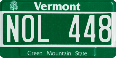 VT license plate NOL448