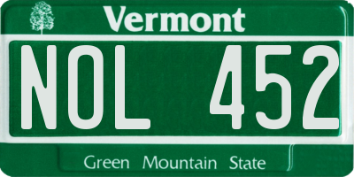 VT license plate NOL452