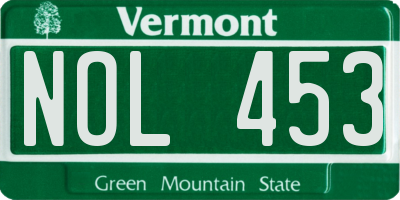 VT license plate NOL453