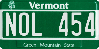 VT license plate NOL454